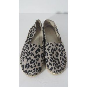 Sanctuary Leopard 7 Leather Espadrille Slip On Shoes